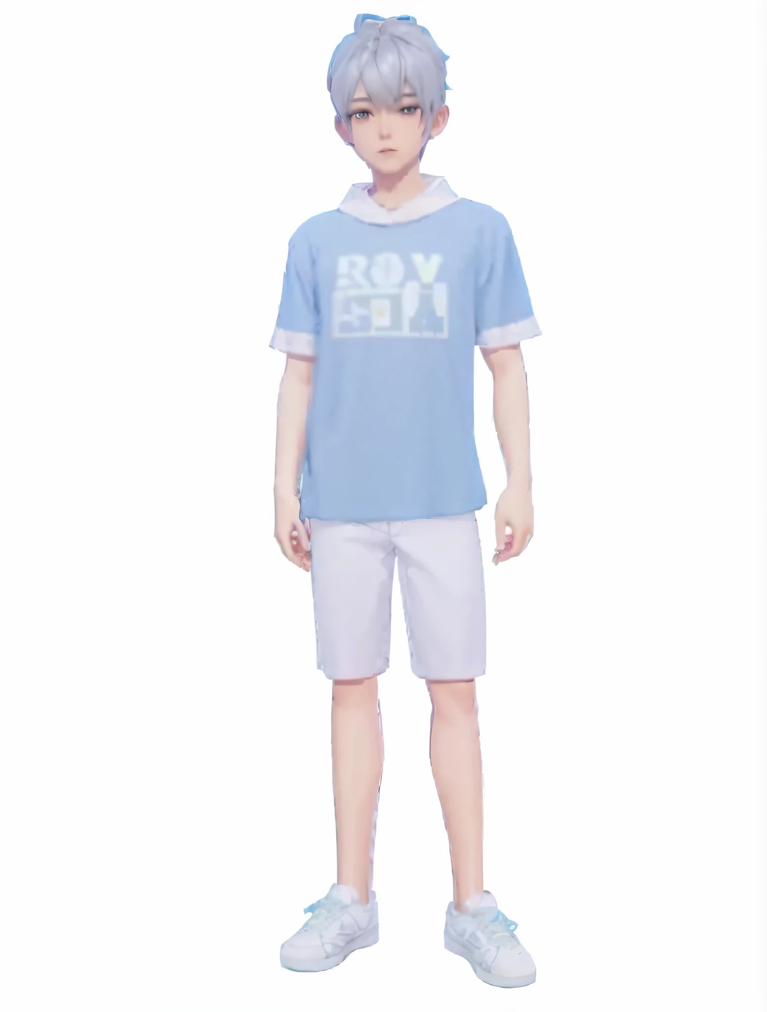 Close-up of a man wearing shirt and shorts, fully body photo, A single character full body, live2d virtual YouTuber model, Full body details are very rich, full body shot hyperdetailed, full body single character, Full body lesbian, anime vtuber full body ...