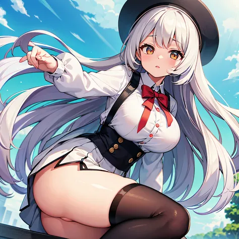 Name: Marina
Gender: Female
Age: 6 years old
Appearance: Semi-long white hair with big, bright golden eyes. She is well-developed, physically. People say she is a oppai loli due to her breasts being a bit big for a 6 year old.  
Clothes of choice: She wear...