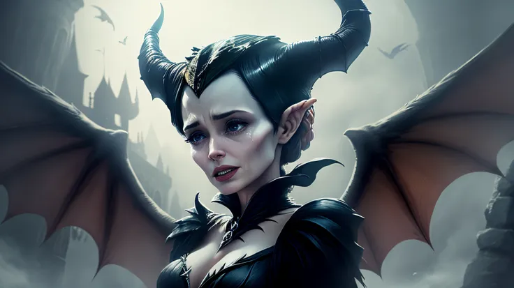 Maleficent crying with out her wings