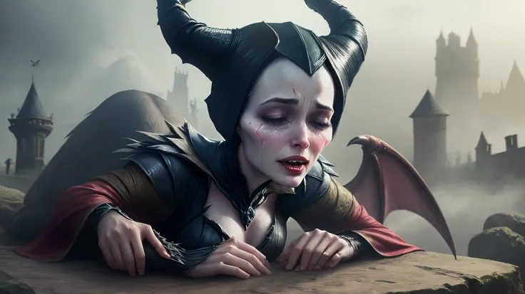 Maleficent crying with out her wings