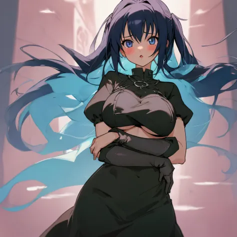 Big boobed goth anime girl