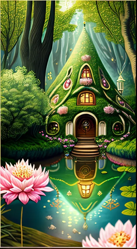 Imagine discovering a secret, magical fairy kingdom nestled at the bottom of a lush garden. This hidden realm is revealed as the sunlight fades and the moon casts its gentle glow. Tiny, glowing fairies with delicate wings flit among the flowers and leaves,...