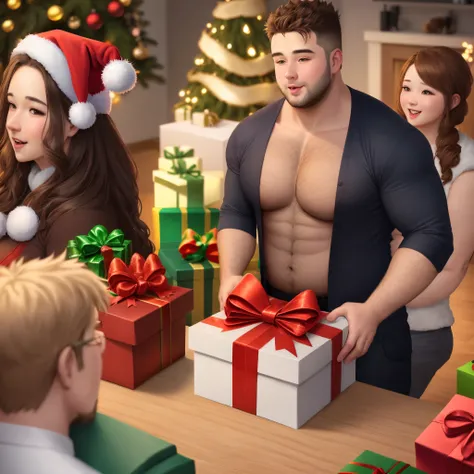 10 chubby men Come join the Christmas gift drawing event..