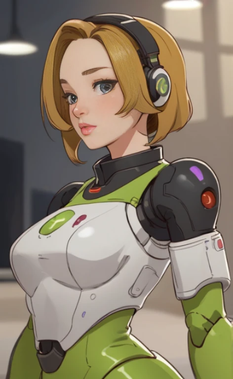 A beautiful technological female android