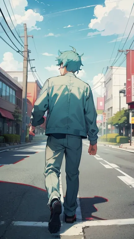 Anime boy walking