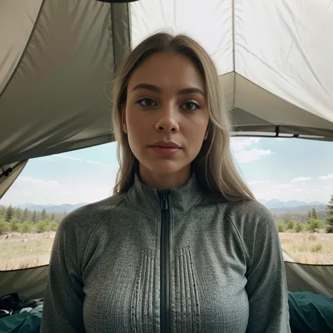 arafed woman fully , sexy girl with green eyes, ultra realistic, meticulously detailed, portrait sophie mudd, white hair and large eyes, selfie of a young woman, bedroom eyes, violet myers, without makeup, natural makeup, looking directly at the camera, fa...