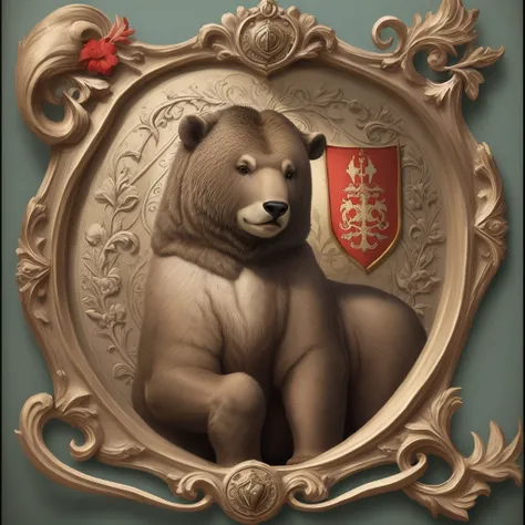 Medieval blazon with a ours