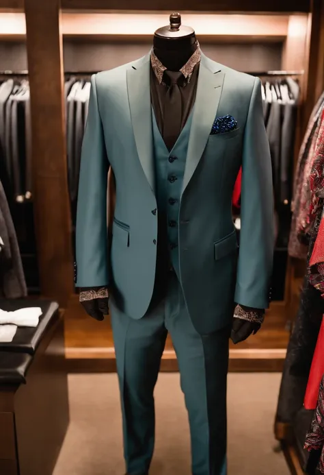 A photo of me at a high-end suit boutique, trying on a custom-tailored suit,WWE,wwe wrestler Randy Orton, male