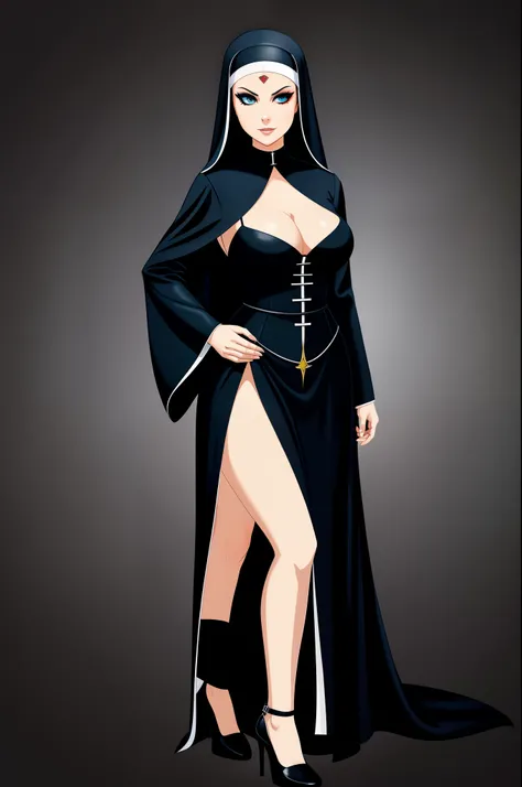 sexy evil nun, full body shot