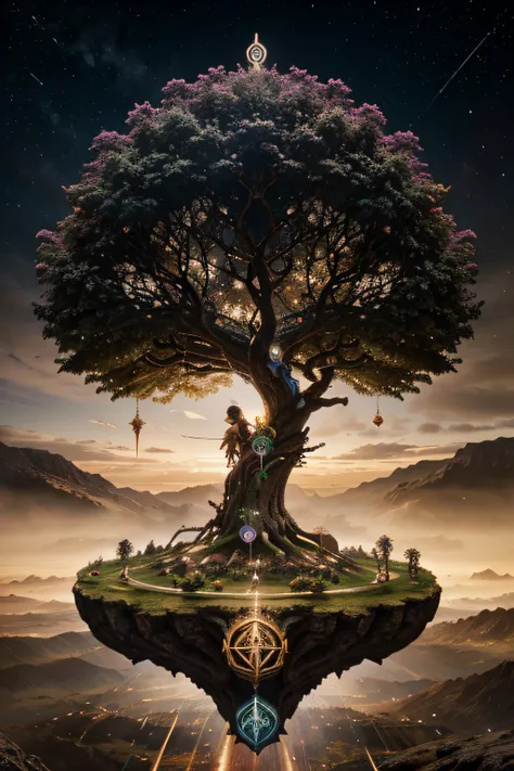 yggdrasil with the 9 realms on it