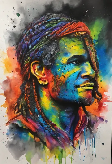 Black light art，Rock Boy，Full body like，high saturated，hight contrast，vibrant with colors，ultra - detailed，ultraclear，hyper-detailing，tmasterpiece，