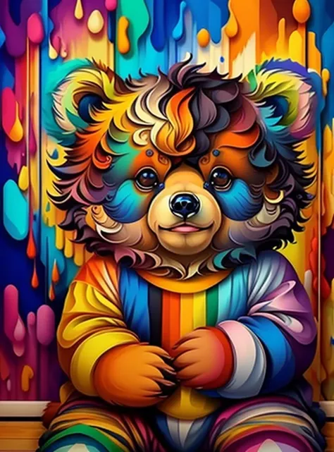 (cute baby bear),(melhor pose),(best angle), (better expression), Eduardo Kobra acolchoamento ,multidimensional geometric wall PORTRAIT, arte, Chibi,
Yang08k, lindo, Colouring,
Primary works, qualidade superior, melhor qualidade, Arte Oficial, Beautiful an...