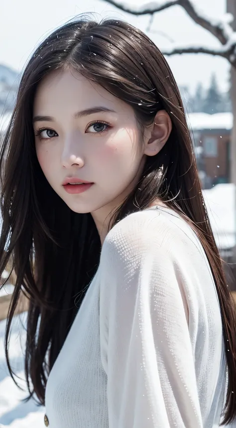 Best Quality, masutepiece, 超A high resolution, (Realistic: 1.4), Original photo, Head Photo, Snow White skin, Simple background, detail, Self-shot, 1 girl, looking at viewert,