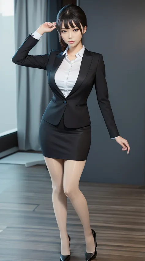 elegant upper class elite secretary wearing business shirt, at park, wear pantyhose、wear high-end high heels、 girl in shirt,, me...