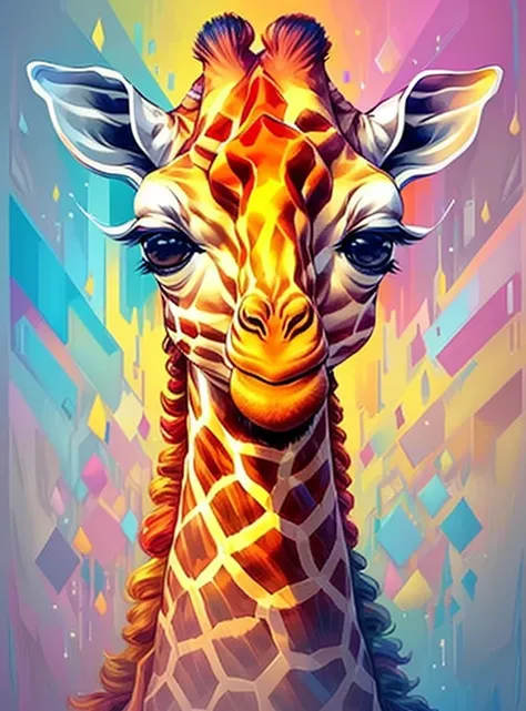 (cute baby giraffe),(melhor pose),(best angle), (better expression), Eduardo Kobra acolchoamento ,multidimensional geometric wall PORTRAIT, arte, Chibi,
Yang08k, lindo, Colouring,
Primary works, qualidade superior, melhor qualidade, Arte Oficial, Beautiful...