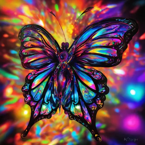 （Black light art：1.4），butterflys，Close-up enhancement，eyes very focused，glowing effect，high saturated，hight contrast，vivd colour，mysterious hallucination，hyper realisitc，ultra real photo，ultra - detailed，ultraclear，hyper-detailing，tmasterpiece