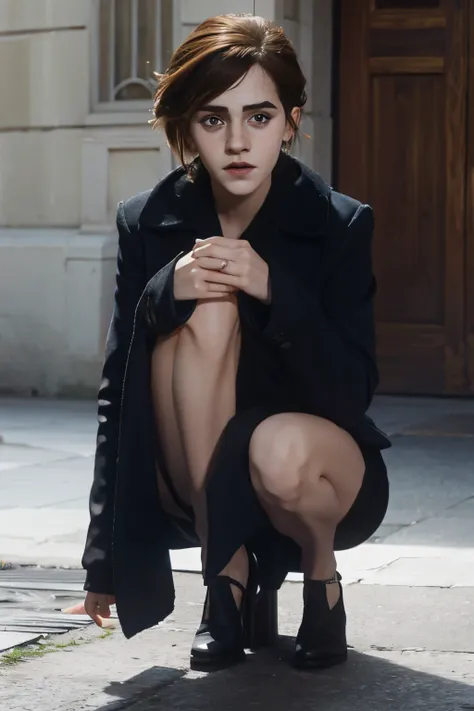 Emma Watson on her knees