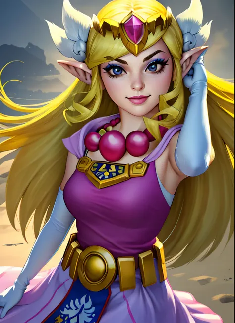 (best quality,4k,8k,highres,masterpiece:1.2),ultra-detailed,(realistic,photorealistic,photo-realistic:1.37),toon zelda,1girl,sol...