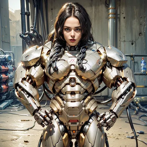 (beautiful female sex droid:1.5), (robotic mechanical physique:1.5), (1 super muscular cyborg demoness:1.5), (covered in cables and mechanical muscles:1.5), (android muscular anatomy:1.5), (perfect fingers:1.25),(8k, RAW photo, photorealistic:1.25), sci fi...