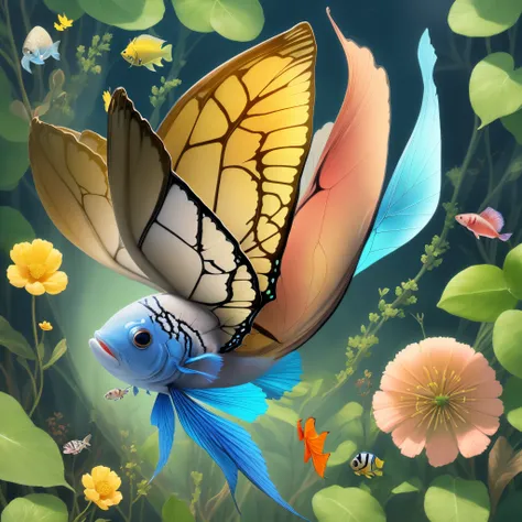 Butterfly but combine it with a fish so have the fish to have butterfly wings and a body of the fish