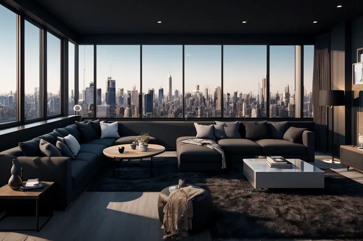 Modern penthouse black aesthetic