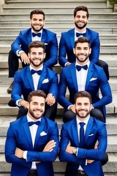 Multiples personas en cada imagen que esten sonriendo o no, quiero que sean hombres