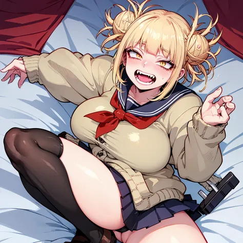 (anime),Himiko toga,(my hero academia),(ass for camera),(photo),(ecchi),(sexy big boobs),(Yellow eyes),(cat eyes),(thin mouth),(cat fangs),