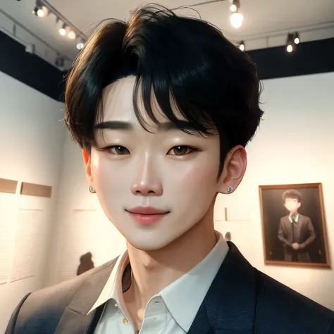 choi san e im changkyun em um museu