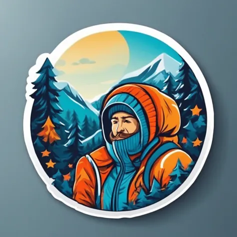 (sticker),white background,(in circle), winter sport, ,simple, ultra detailed, detailed drawing, vectorised, silhouette, 8k, pro...