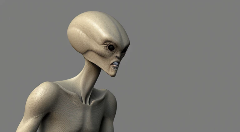 Humanoid alien with a pointed jaw