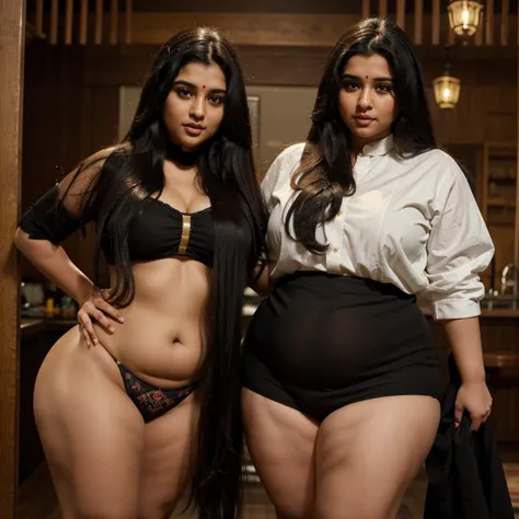 Cute Hindi with voluptuous thighs and his dressed in traditional garments with long black glowy hair and dark brown eyes. She is a little chubby but not overly fat and has a nice butt