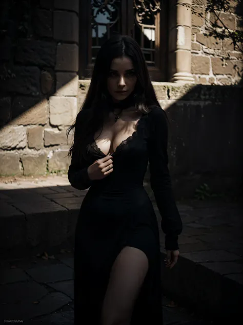 In the shadows of a gothic kingdom, emerge la figura de una diosa oscura en su desnudez, an artistic vision that summarizes the mysterious elegance and melancholy of the Gothic style.

Su piel, pale as the moon on a starless night., takes on an ethereal to...