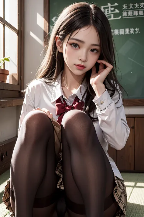 Beautiful meticulous girl, Very detailed eyes and face, Beautiful detailed eyes, Ridiculous, Incredibly ridiculous, Huge file size, super detailed, High resolution, Very detailed, Best Quality, masutepiece, Kemomimi, ((Japanese girls high school uniform)),...