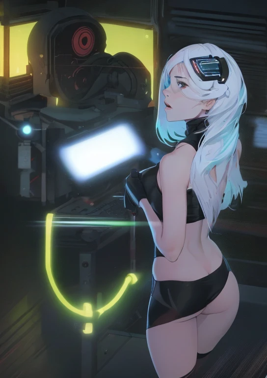 ((La mejor calidad)), ((obra maestra)), (muy detallado:1.3), ...............................................................................................................................................3D, Beautiful (cyberpunk:1.3) Mujer hacker, peinado ...