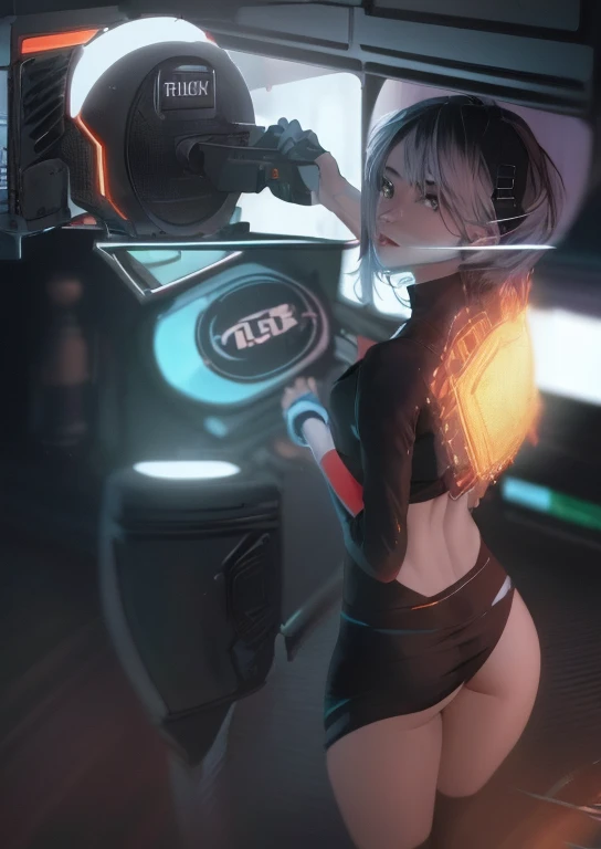 ((La mejor calidad)), ((obra maestra)), (muy detallado:1.3), ...............................................................................................................................................3D, Beautiful (cyberpunk:1.3) Mujer hacker, peinado ...