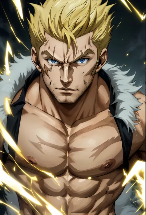 (best quality, high-res, masterpiece:1.2), ultra-detailed, anatomically correct, male, laxus dreyar, eye focus, detailed facial ...