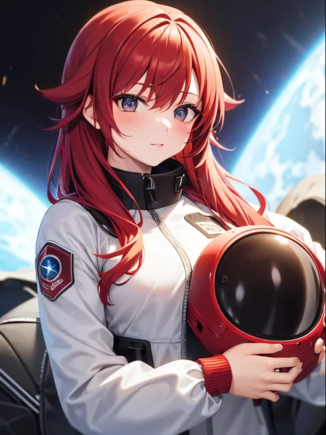 red-haired girl in a spacesuit