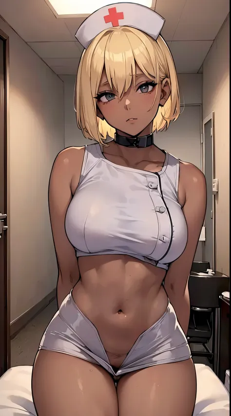 (((short blonde hair))) ((gals))　(((skin tanned、darkskinned)))　colossal tits　(((m cups)))　(((put it in your)))　(((nurse)))　(((ha...