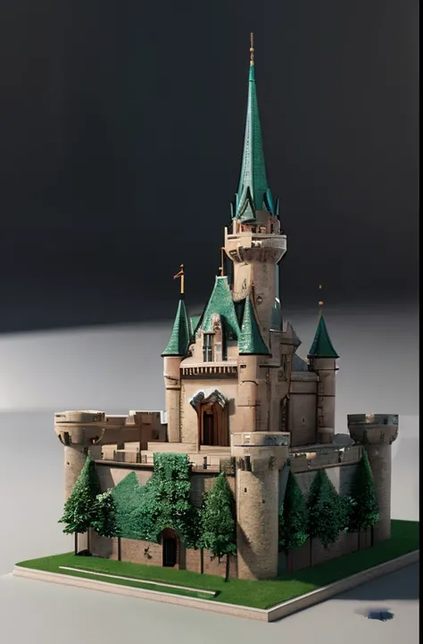 stylized anime style 3d model castle