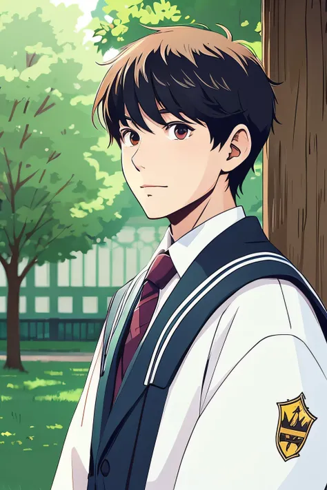 AI Illustration　animesque　a high school boy