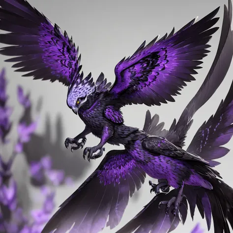 The strix was a hawklike bird with bright purple eyes, a sharp, pointed black beak, and curved black talons. Its feathers were a deep, vibrant amethyst, and every single one on its broad, strong wings and long, wide tail was tipped with a glossy black mark...