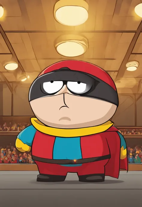 A picture of Cartman as a professional wrestler, flexing his muscles and striking a tough-guy pose,South Park,Eric Cartman, a character from the animated TV series “South Park,” is easily recognizable with his round, chubby figure, often clad in a red jack...