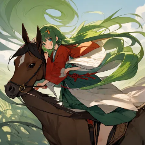 seminude，The heroine of Japanese manga，dual horsetail