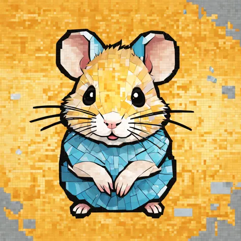 hamster adventurer,radiation mosaic:1.2, catch the sun:0.8, like shards of glass，inject warmth and energy into a space:0.4 flash...