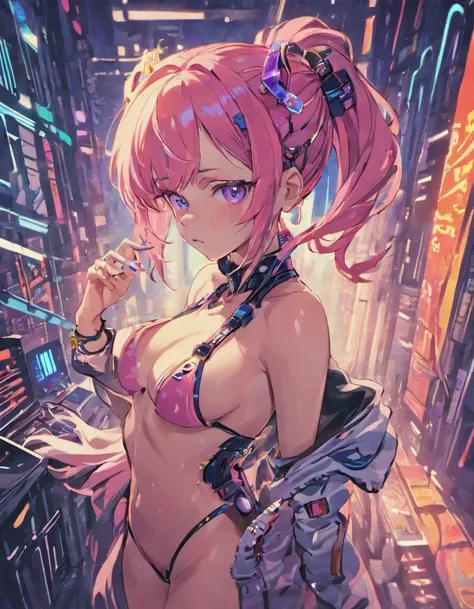 A cyberpunk gamer girl NSFW