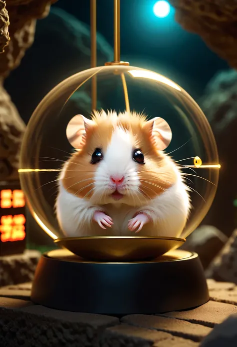 (future hamster:1.5)，Hamster from the distant future，There is a cute hamster。Hamsters are short and strong，The fur is very smooth，Have a pair of smart and curious eyes。Hamsters live in an era of rapid development of smart data，Hamsters face unprecedented c...