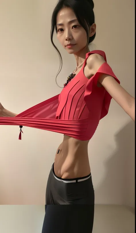 very thin woman，Extremely thin body，Protruding sternum，The waist is very thin，The ribs are noticeable，Protruding ribs，The pelvic protrusion is very obvious，Pelvic width，Legs are just skin and bones，thin shoulde，The waist is very thin，Sunken abdomen，Delicat...