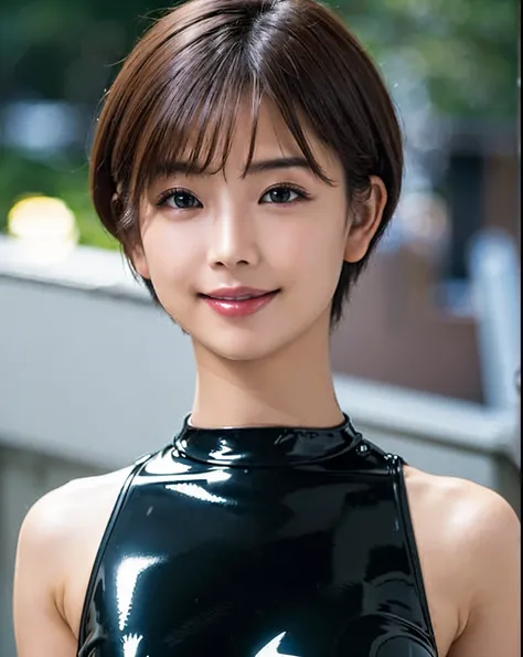 ((best quality, photorealistic, 8k, high res)), 1girl, (skindentation), (professional lighting), (full body:1), (short hair:1), ((looking at viewer:1.5)), perfect proportion, (bokeh), calves plump and muscular, Bending figure, Very detailed skin texture, (...