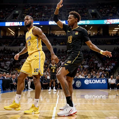 Lebron james e neymar jogando tenis