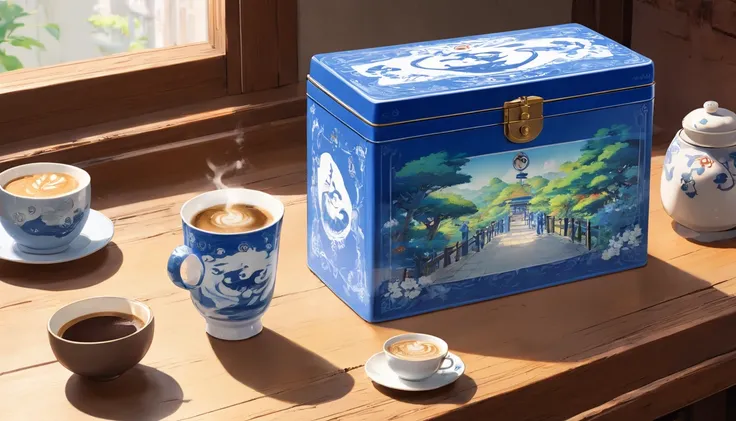 Blue and white porcelain coffee box